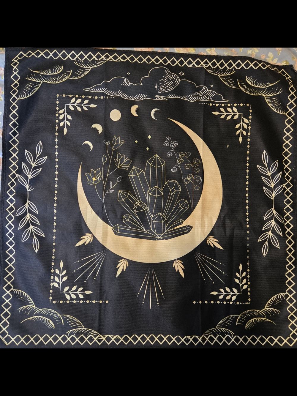 Moon Crystal Tarot Oracle Card Reading Cloth Mini Tapestry